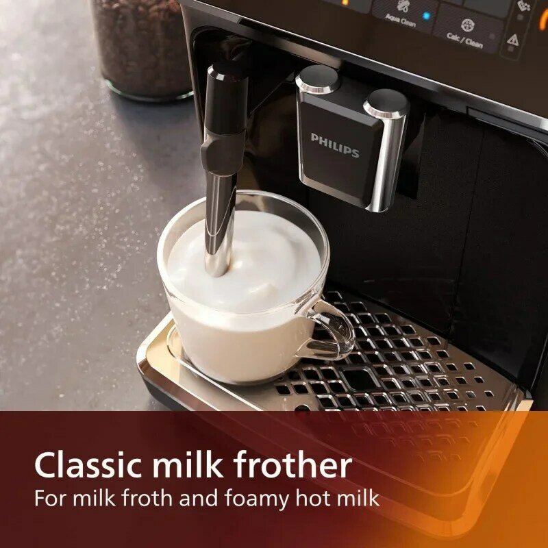 ماكينة اسبريسو أوتوماتيكية بالكامل ، السلسلة ، مزبد الحليب الكلاسيكي ، 4 أنواع قهوة ، شاشة تعمل باللمس ذكية ، 4.5 Ce