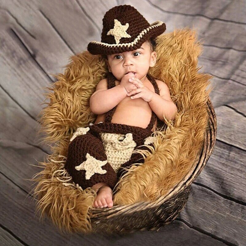 الكروشيه متماسكة قبعة السراويل حفاضات الزي الرضع صور اطلاق النار ملابس مستلزمات الطفل