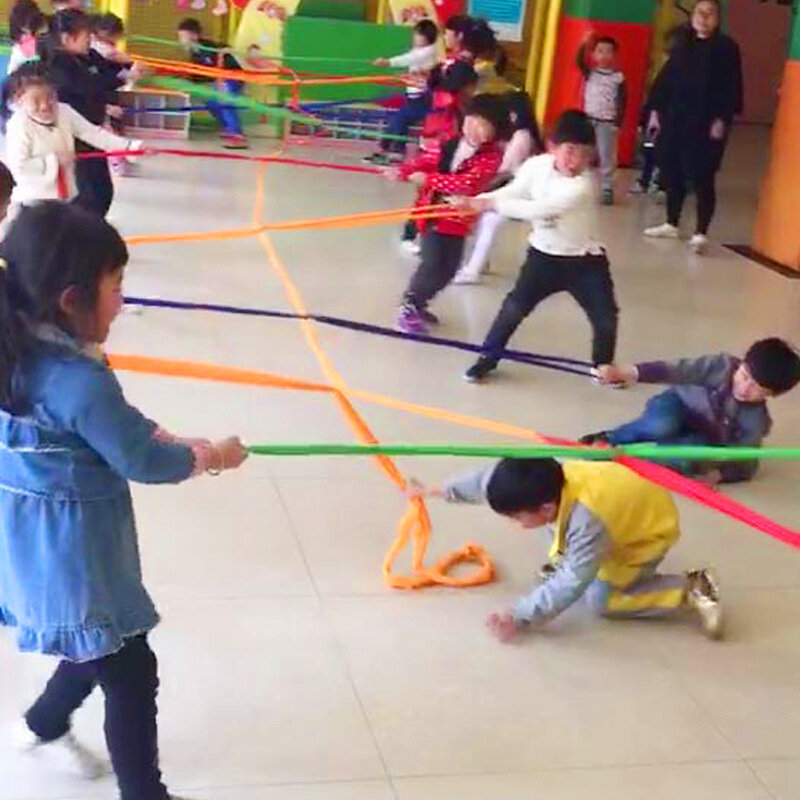حبل توتر بعشر طرق للرياضات الخارجية للأطفال ، لعبة تعاونية ، تكامل حسي ، لعبة تفاعلية بين الوالدين والطفل