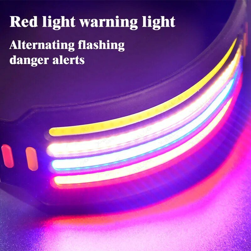 الاستشعار كشافات LED رئيس مصباح USB قابلة للشحن المدمج في بطارية المصباح ضوء العمل التخييم البحث الصيد فانوس