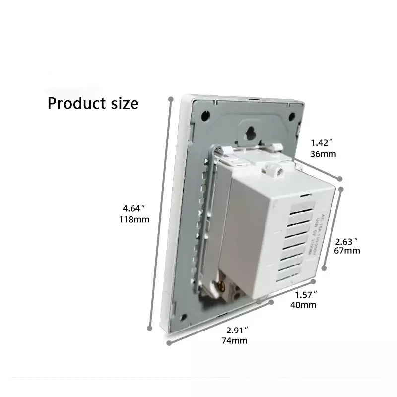 Depoguye أسود كريستال زجاج USB جدار شاحن بقابس أمريكي ، 5 فولت 2.1A مقبس هاتف محمول ، الولايات المتحدة القياسية مخرج طاقة الجدار ، AC110V-250V