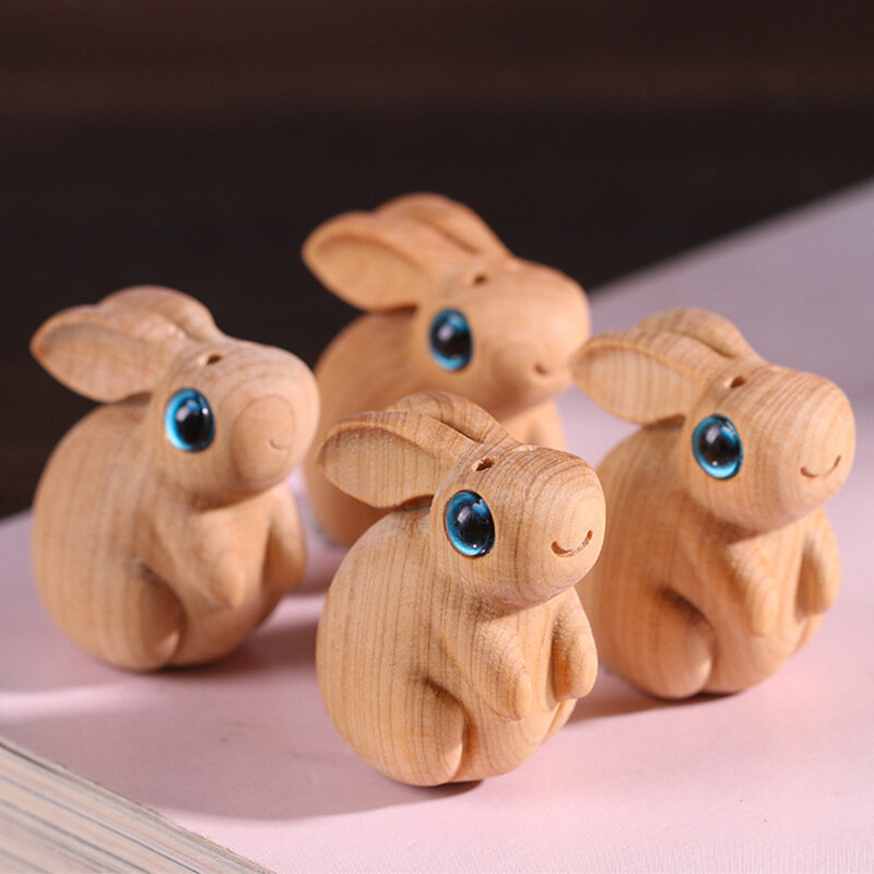 تماثيل أرنب لطيفة لحقيبة الظهر ، سلسلة مفاتيح أرنب ، دلاية سيارة ، حلي خشبية ، هدية ذاتية الصنع ، 1 * *