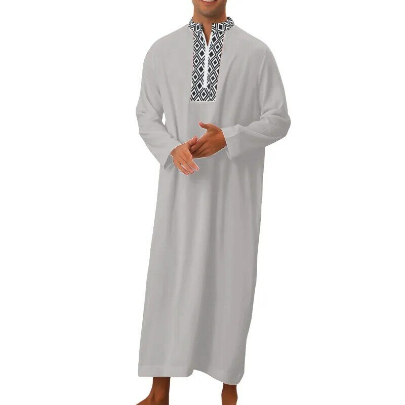 جديد مسلم الموضة الشرق الأوسط العربية دبي ماليزيا الرجال رداء فضفاض جيب سستة قميص Jubba ثوب الرجال الملابس