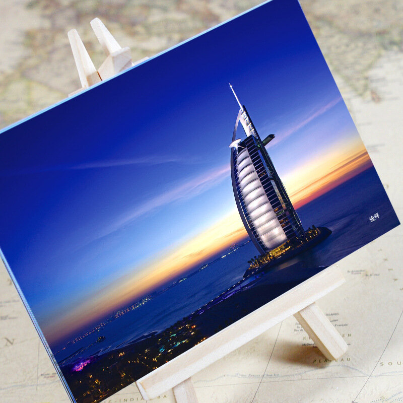 6 قطعة/المجموعة العالم الساحرة مدينة سلسلة بطاقات بريدية دبي مدينة المشهد HD التصوير بطاقة بريدية بطاقات معايدة