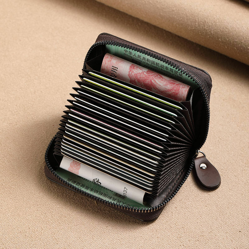 متعددة فتحة حامل بطاقة Vintage محفظة صغيرة النساء الرجال الأعمال البنك بطاقة الائتمان حقيبة الذكور عملة الحقيبة الصلبة الجلود سستة المحفظة