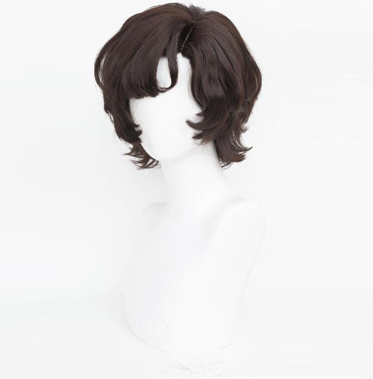 باروكة شنايدر-شعر مستعار تأثيري من الألياف ، لعبة عكس الاصطناعية ، بني-أسود ، شعر قصير