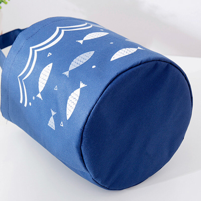 اليابانية على غرار برميل مستديرة صندوق الغداء حقيبة سعة كبيرة مقاوم للماء الحرارية حقيبة الغداء المحمولة الرباط العزل بينتو حقائب