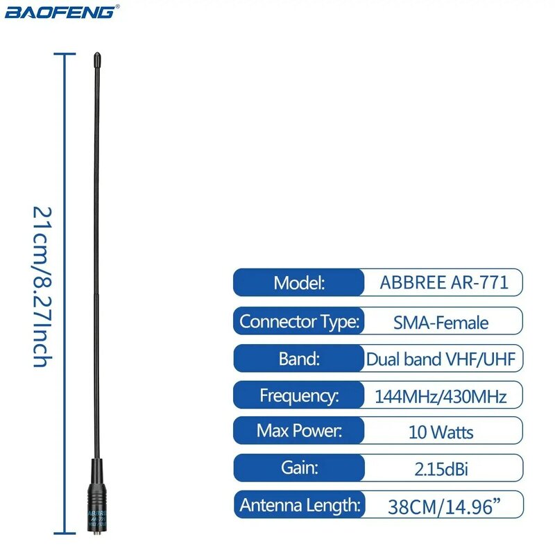الهوائي الأنثوي المزدوج النطاق ، UV 5R ، S9PLUS ، UV 13 ، 21 برو ، Quansheng ، K5 ، جهاز اتصال لاسلكي ، MHz ، MHz ، NA771