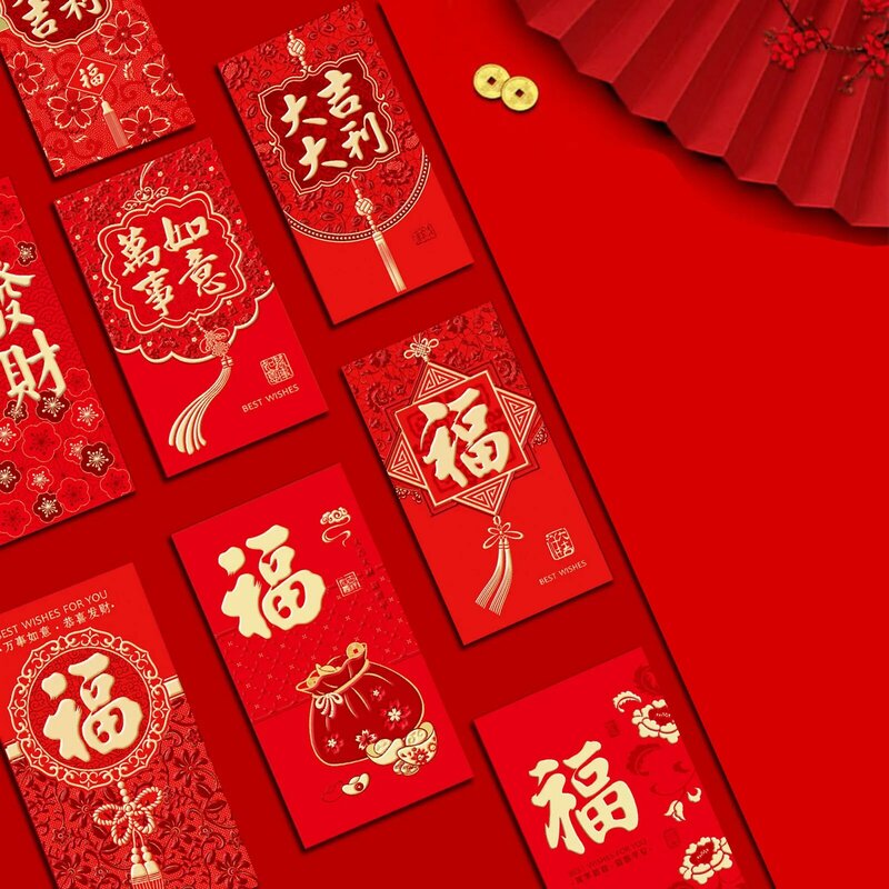 السنة الصينية الجديدة مظروف أحمر ، السنة الجديدة ، مهرجان الربيع ، الأبراج ، شعار البرنز ، الربيع ، التنين ، 6 ،