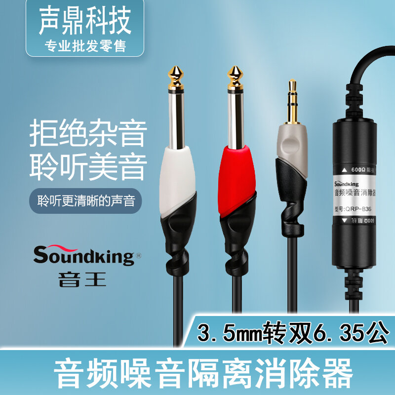 الصوت الملك الصوت مزيل الضوضاء الحالية الضوضاء مزيل 3.5 بدوره مزدوج 6.35 كابل الصوت