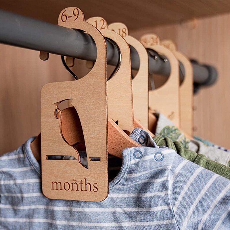 7 قطع من فواصل خزانة الأطفال الخشبية ديكور غرفة الأطفال هدية استحمام جديدة للأم من حديثي الولادة حتى 24 شهرًا