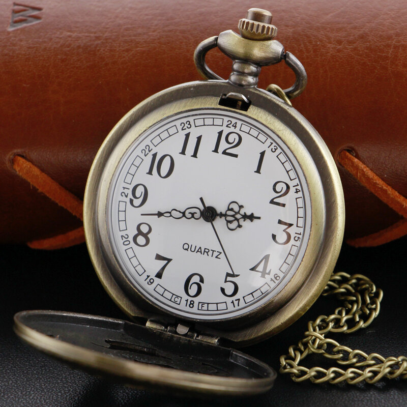 التنين أوندد الطيور عرض كوارتز ساعة الجيب خمر برونزية فوب سلسلة الرومانية الرقمية جولة الطلب قلادة قلادة ساعة هدية