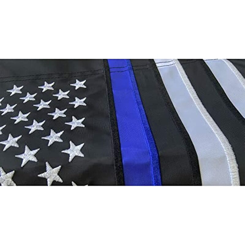 رقيقة الأزرق خط العلم حديقة أعلام 12x18 بوصة المطرزة الشرطة العلم الأزرق حياة المادة مرة أخرى المستجيب الأول