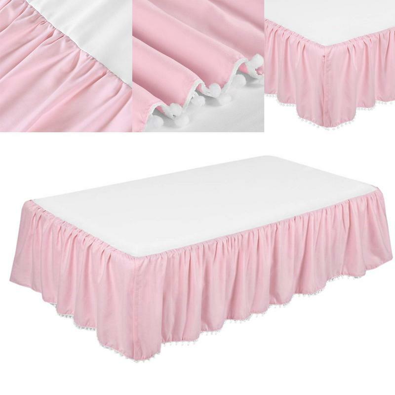 تنورات سرير مع زخارف شرابة ، كشكشة غبار ، أسِرّة أطفال قياسية ، 28x52
