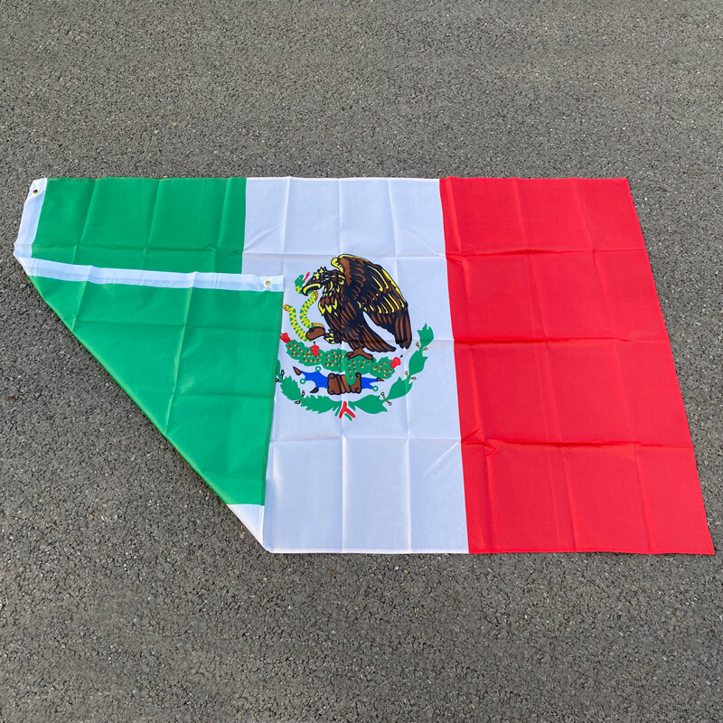 Aerlxemrbrae العلم الجديد 3x5 قدم المكسيك علم الدولة ديكور المنزل في الهواء الطلق البوليستر المكسيك العلم