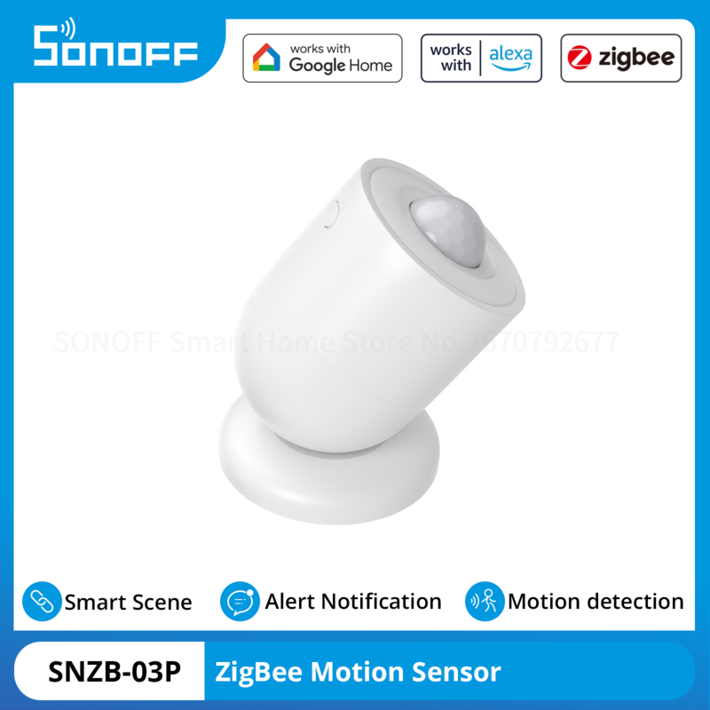 مستشعر حركة SONOFF-Zigbee ، كشف ضوء البيئة ، إشعار تنبيه أمن المنزل ، المشهد الذكي ، عبر eWeLink ، Google