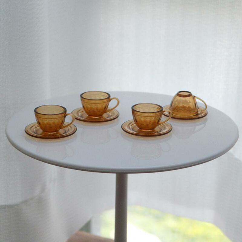 كوب شاي دمية مصغر واقعي ، طقم أطباق ، ملحقات دمية صنعة جيدة ، 1 ، 6 مقاسات