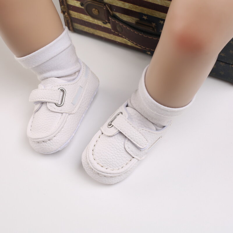 الوليد الطفل Prewalker بنات بنين حذاء كاجوال جلد عدم الانزلاق لينة وحيد الرضع طفل الأولى مشوا 0-18 متر المعمودية