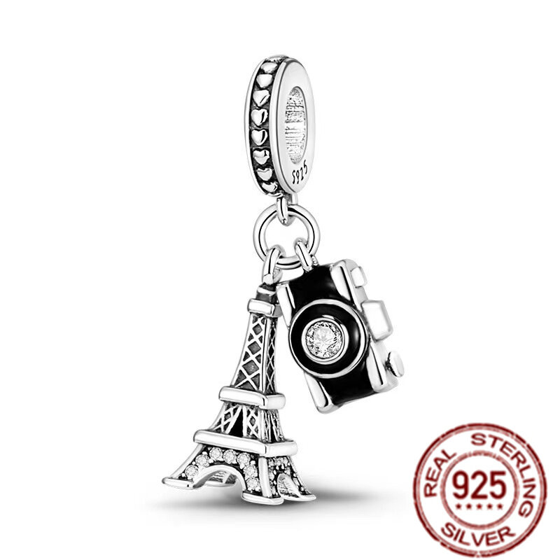 925 فضة باريس برج ايفل خرزة ساحرة ، نيويورك تمثال الحرية صالح ، الأصلي باندورا سوار ، الصلاة الملاك مجوهرات