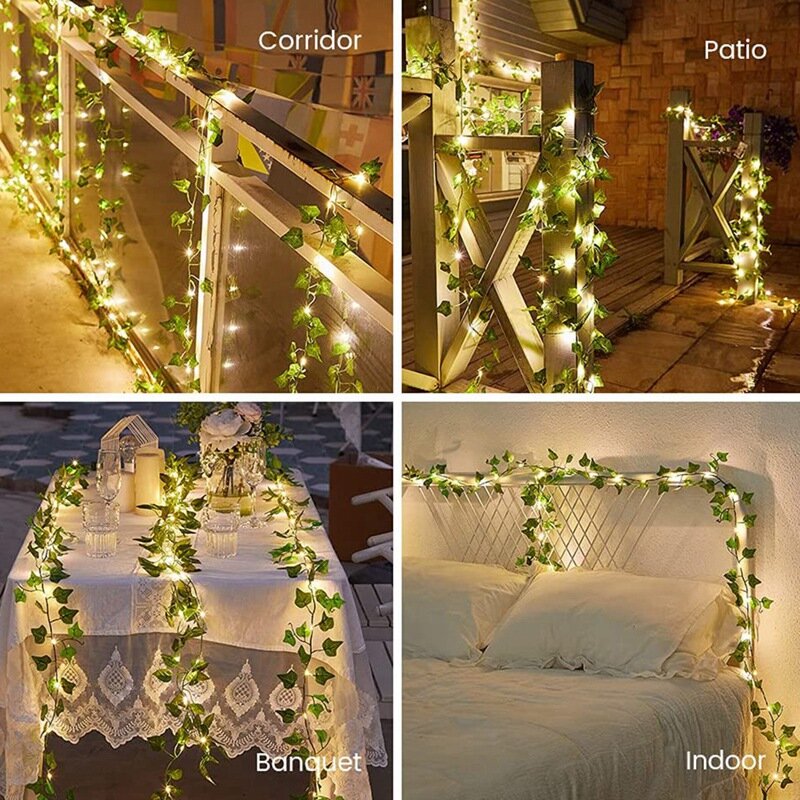 مصباح نباتات اصطناعية للزينة الخارجية ، 20LED ، بطول 2 متر ، مناسب لعيد الميلاد ، حفلة عيد ميلاد ، جدار الغرفة ، الزفاف