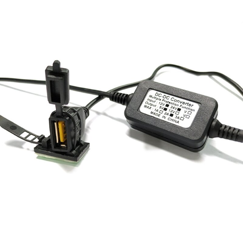 مقبس إمداد الطاقة لمقود الدراجة النارية للهاتف 12-24 فولت محول شحن USB