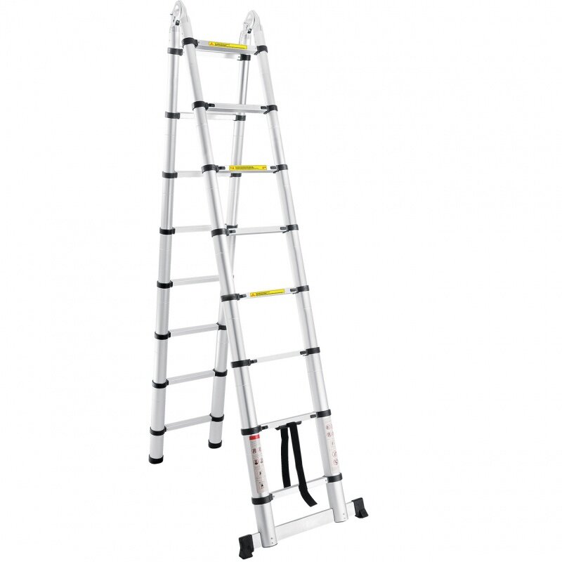 متعددة الوظائف Ladders3.1M 3.1 متر الألومنيوم المحمولة سلم متعرجة مستقيم 2 في 1 المنزلية للطي تمديد تلسكوبي