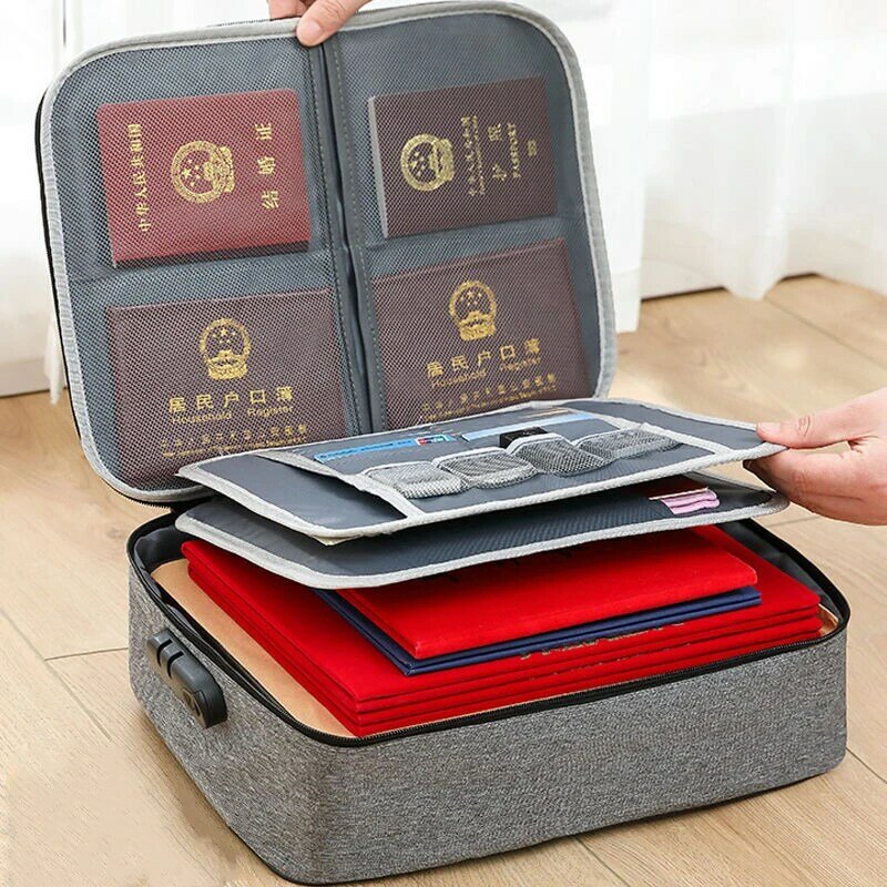 وثيقة منظم حقيبة A4 مجلد حامل الرجال المرأة حقيبة غطاء محفظة جواز سفر المنزل آمنة وظيفية ملف تخزين حافظة