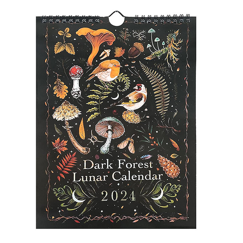 الظلام الغابات القمرية التقويم ، يحتوي على 12 الرسوم التوضيحية الأصلية ، رسمها على مدار السنة ، 2022 ، 1 قطعة