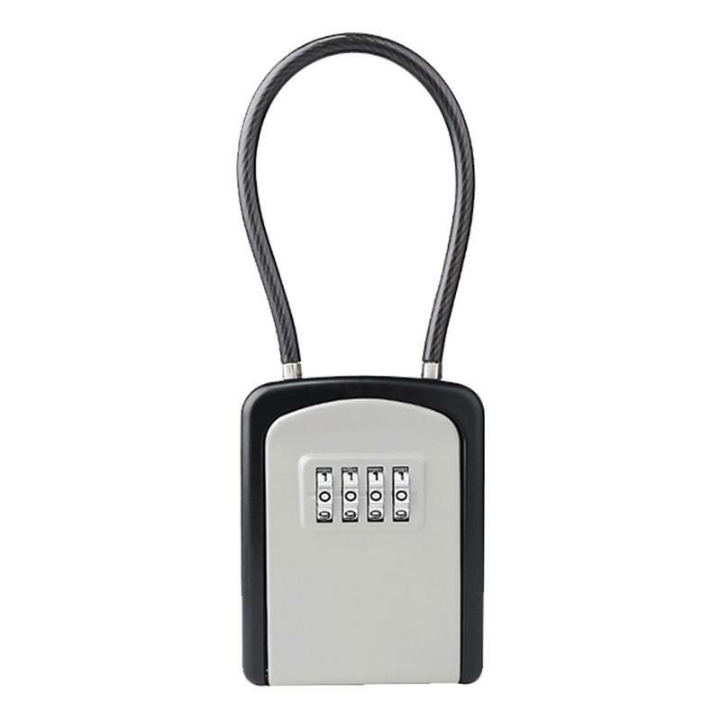 صندوق قفل مركب للمفاتيح ، تعليق ، سبيكة زنك ، تركيبة مكونة من 4 أرقام ، رمز قابل لإعادة الضبط ، تخزين المفاتيح ، مفتاح احتياطي