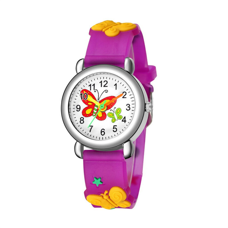 ساعة رقمية بنمط كارتوني للبنات والاولاد ، كوارتز ، أنالوج ، للأطفال ، هدية