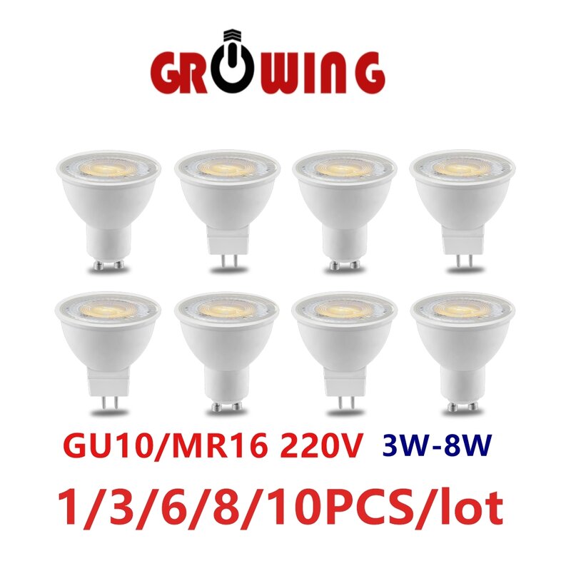 1-10 قطعة LED الأضواء COB GU10 MR16 220 فولت 3 واط-8 واط عالية التجويف ل أسفل ضوء المطبخ غرفة المعيشة الحمام استبدال 50 واط مصباح هالوجين