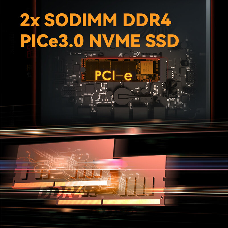 كمبيوتر مصغر AMD Ryzen 7 3750H 4 Core 8 خيط يصل إلى 4.0GHz 2x DDR4 فتحات M.2 NVMe SSD 4K UHD 2.4G/5G WiFi Bluetooth4.2 ويندوز 11