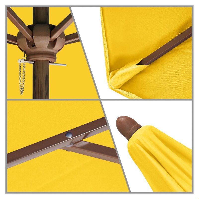 Astella مسدس مظلة, أصفر, طباعة متينة, فناء السوق, 98"