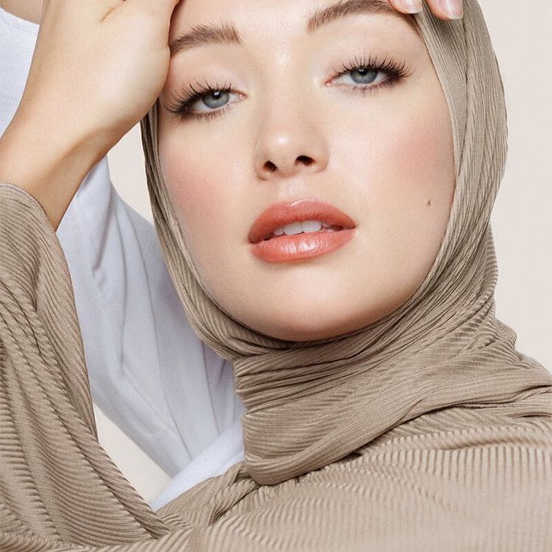 المرأة المسلمة مضلع جيرسي الحجاب وشاح بسط مشروط القطن مطوي جيرسي الحجاب والأوشحة لينة التفاف الحجاب