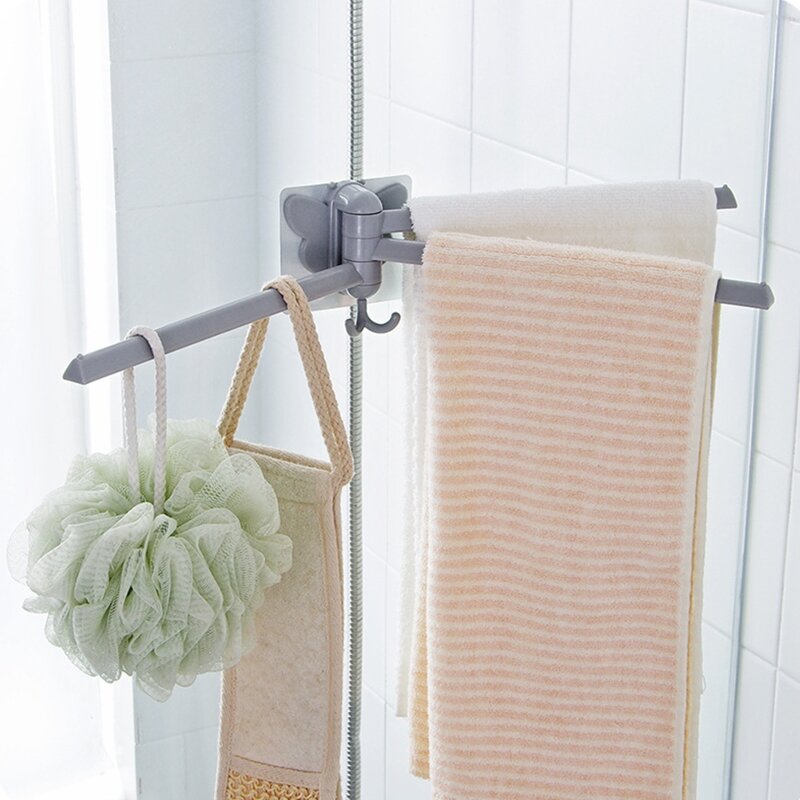 شريط منشفة متعدد الأغراض مع حامل مناشف الفندق بذراع متأرجح للحمام والمطبخ يدور 180 درجة على الحائط