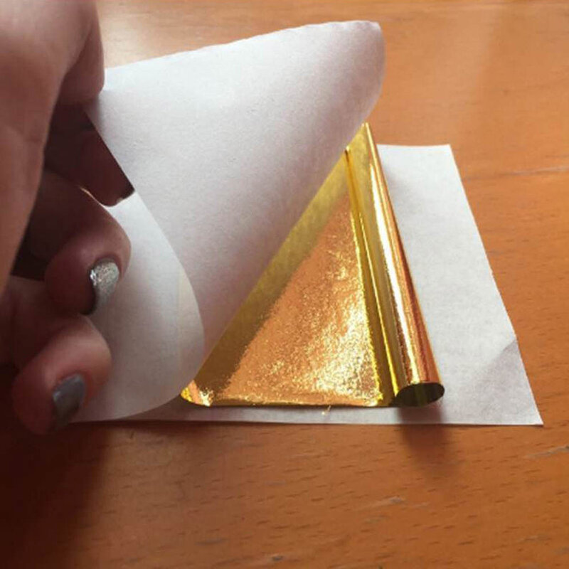 50 Pcs 8.5*8 cm Art Craft Imitation Gold Silver Copper Foil Papers Leaf Leaves Sheets Gilding DIY Craft Decor Design Paper foil