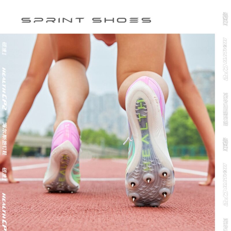الصحة CP2 مقوس الكربون لوحة المسار سباق سبرينت المسامير حذاء رياضة المهنية عالية سبرينغباك داش سباق التدريب الأحذية الرياضية