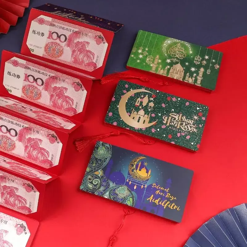 أظرف نقدية مبتكرة قابلة للطي ، عيد مبارك ، مغلف أحمر للحفل ، عيد ميلاد رشيق ، بطاقة عالمية