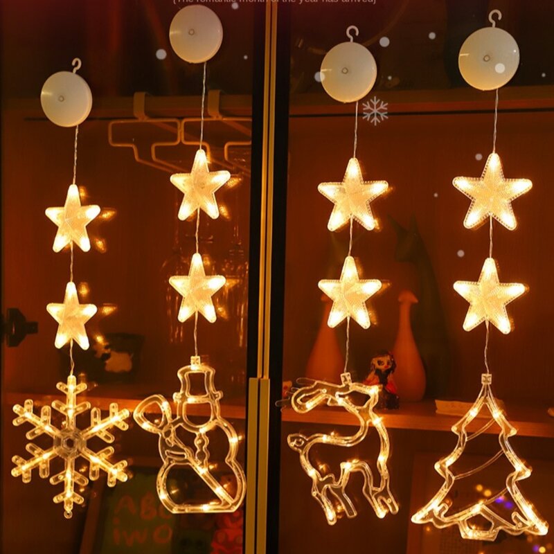 LED عيد الميلاد مصاصة ضوء ، أضواء سلسلة الجنية ، مصباح نجمة ، مصباح معلق ، هدايا السنة الجديدة ، شجرة عيد الميلاد زخرفة الديكور