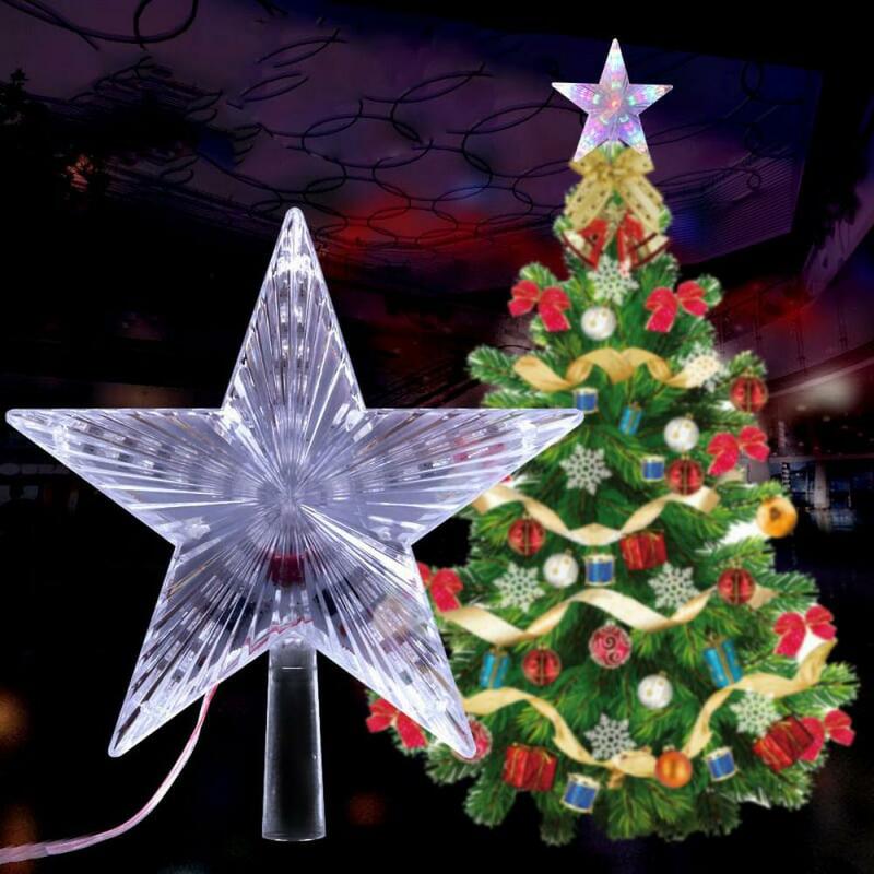 شجرة عيد الميلاد ممتاز نجمة ، أدى ضوء ، IP65 للماء ، متوهجة ، نجمة خماسية ، قمة شجرة عيد الميلاد