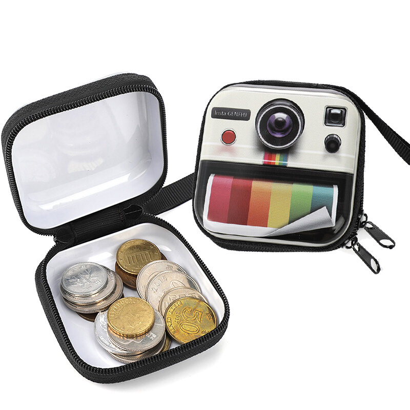 الإبداعية ريترو شخصية صغيرة عملة حافظة نقود الاطفال سماعة صندوق حقائب عملة محفظة المرأة ريترو الشريط كاميرا صفيح حقيبة