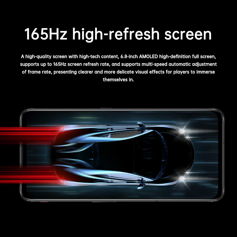 الإصدار العالمي من النوبة ريدماجيك 7 5G سناب دراجون 8 جين 1 ثماني النواة 6.8 بوصة 165 هرتز AMOLED 64 ميجابكسل كاميرات ثلاثية 65 واط شحن سريع