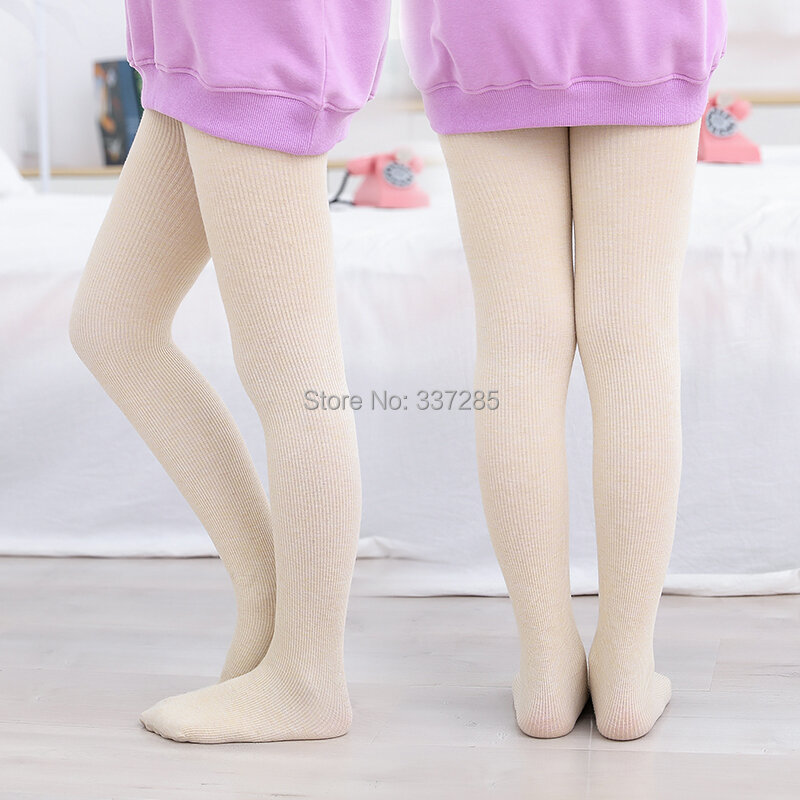 New winter baby girls warmer tights Knitted cotton children kids non-slip sole pantyhose autumn striped spring tights for child