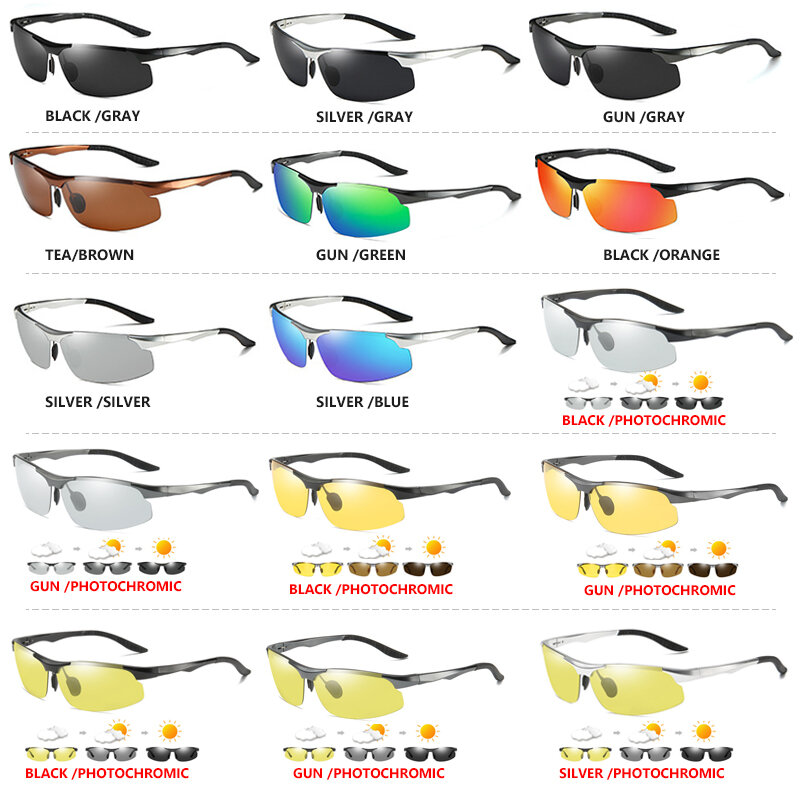 الألومنيوم HD الاستقطاب اللونية النظارات الشمسية الرجال القيادة نظارات شمسية الذكور في الهواء الطلق نظارات رياضية مكافحة الأشعة فوق البنفسجية oculos دي سول masculino