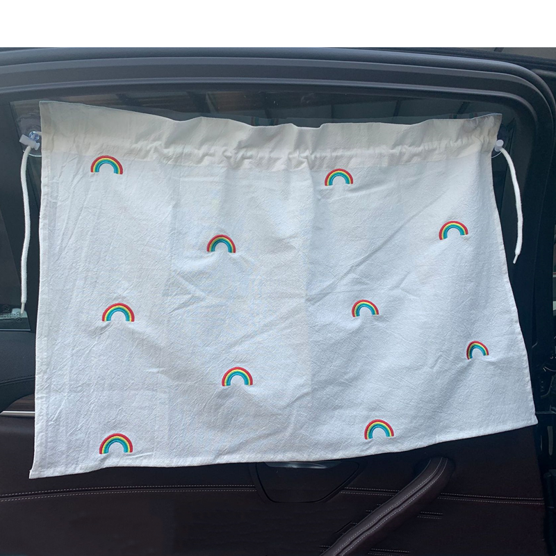 Kawaii الكرتون الطفل سيارة الستار المطرزة الأطفال الشمس حماية ظلة نافذة الستار UV حماية للطفل