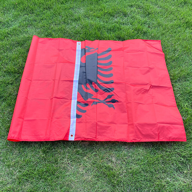 Aerlxemrbrae العلم إيه ألبانيا العلم 3x5 قدم العلم من ألبانيا 90x150 سنتيمتر ألبانيا العلم الوطني