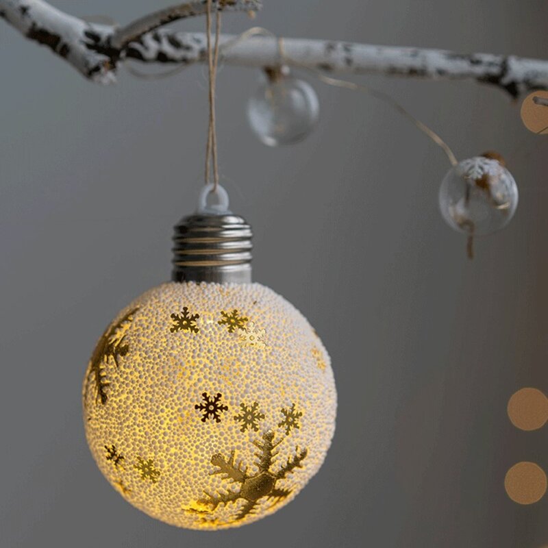 ل الإبداعية LED عيد الميلاد الكرة لمبة على شكل الحلي الكرتون الرنة ندفة الثلج شجرة عيد الميلاد الحلي قلادة ديكور الحفلات