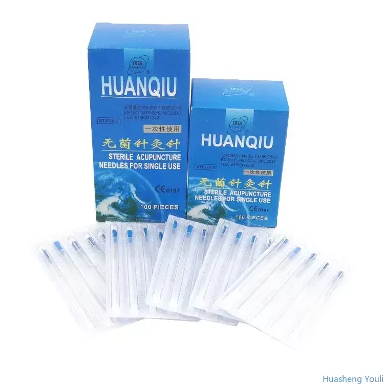 Huanqiu-المتاح العقيمة الفولاذ المقاوم للصدأ الجافة إبرة الوخز بالإبر ، إبرة واحدة ، 1 أنبوب ، العلامة التجارية ، 100 قطعة