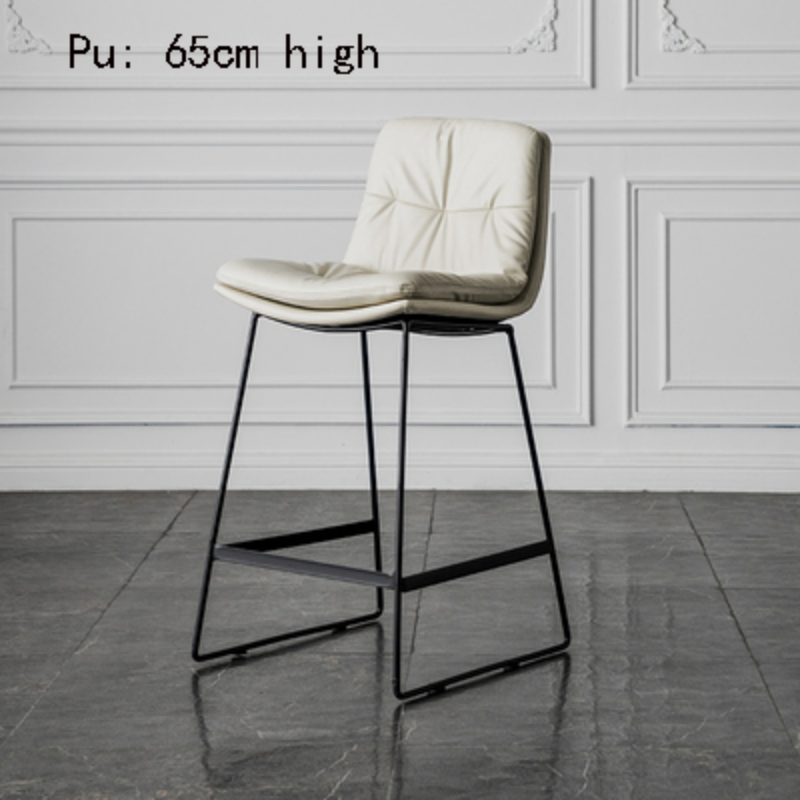 كرسي بار جلدي على الطراز الاسكندنافي ، مقعد مرتفع من الحديد ، عصري ومريح ، فاخر وبأسعار معقولة ، قهوة وغرفة معيشة ، أثاث كرسي