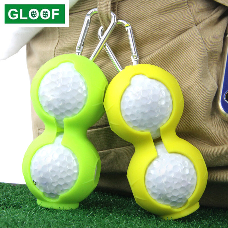 1 قطعة المحمولة جولف الكرة واقية حامل غطاء كرة الغولف سيليكون مزدوجة حالة غطاء جولف التدريب الملحقات الرياضية 6 ألوان